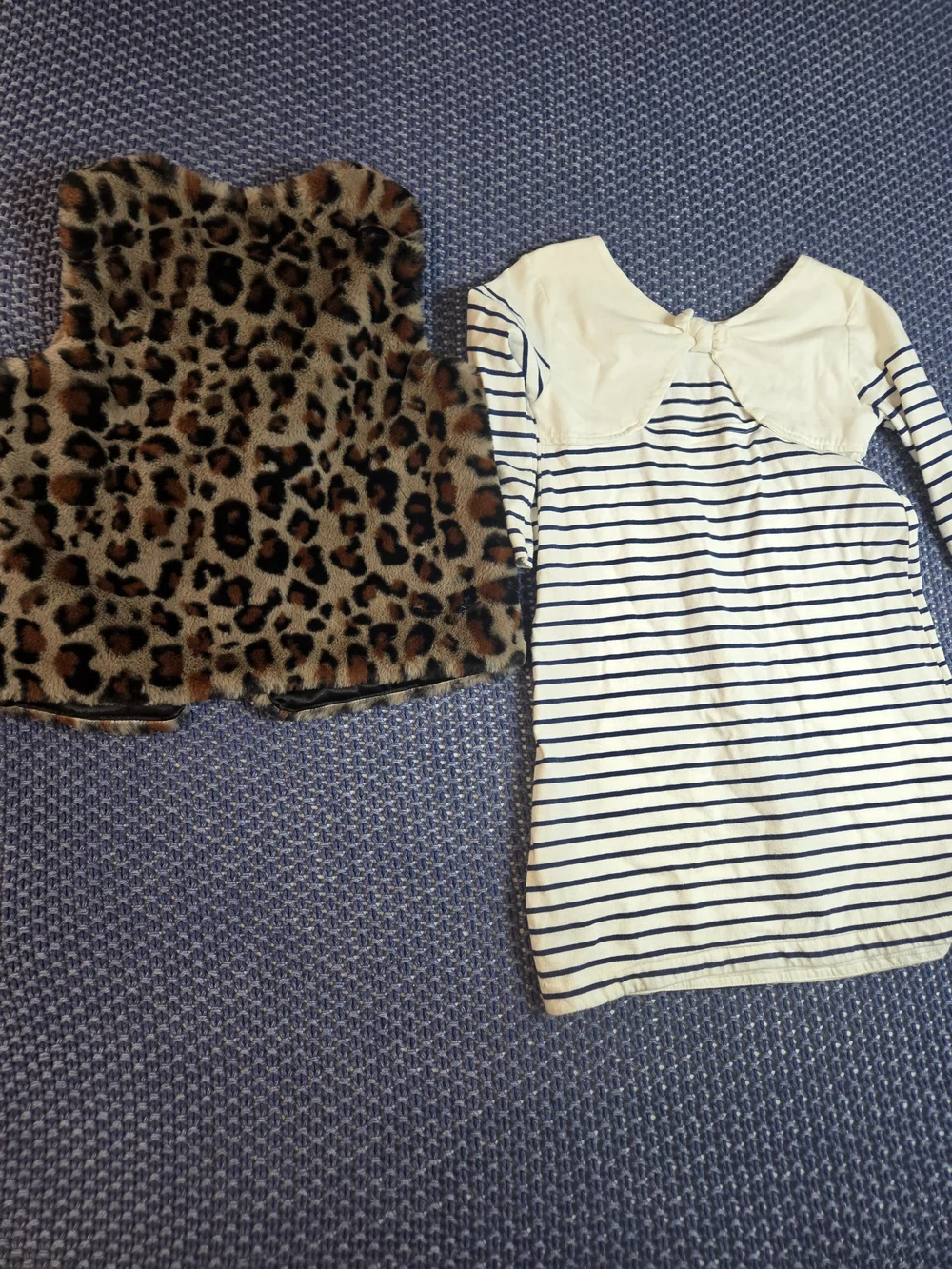 Cat & Jack Faux Fur Leopard Print Vest Crazy 8 Striped Tunic Top